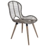 Chaises à manger lot de 2 marron rotin naturel – Image 2