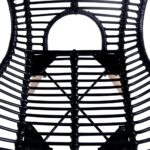 Chaises à manger lot de 2 noir rotin naturel – Image 3