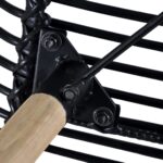 Chaises à manger lot de 4 noir rotin naturel – Image 5