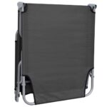 Chaise longue pliable avec dossier réglable Gris – Image 3