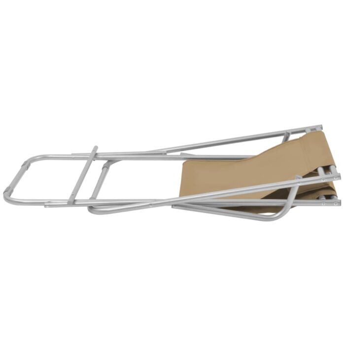 Chaises inclinables de terrasse lot de2 Acier Taupe – Image 4