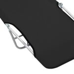 Chaises longues pliables lot de 2 Acier et tissu Noir – Image 7