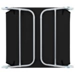 Chaises longues pliables lot de 2 Acier et tissu Noir – Image 9