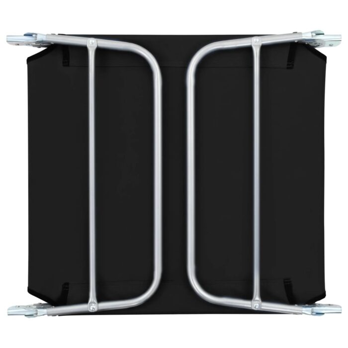Chaises longues pliables lot de 2 Acier et tissu Noir – Image 9