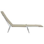 Chaises longues pliables lot de 2 Acier et tissu Taupe – Image 2