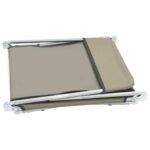Chaises longues pliables lot de 2 Acier et tissu Taupe – Image 4