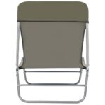 Chaises longues pliables lot de 2 Acier et tissu Taupe – Image 6
