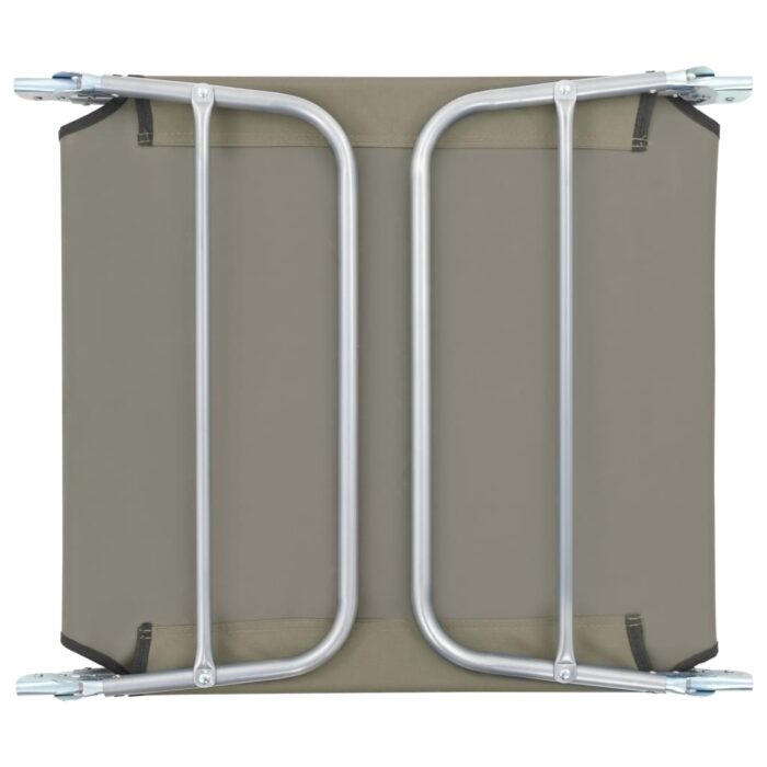 Chaises longues pliables lot de 2 Acier et tissu Taupe – Image 9