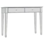 Table console miroir MDF et verre 106,5 x 38 x 76,5 cm – Image 2