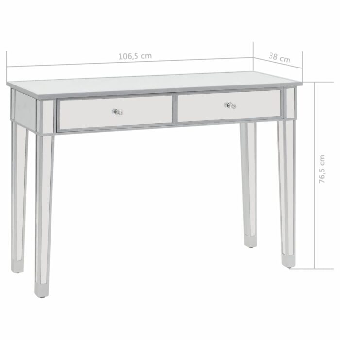 Table console miroir MDF et verre 106,5 x 38 x 76,5 cm – Image 7