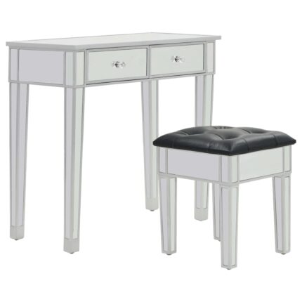 Coiffeuse miroir avec tabouret MDF et verre