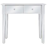 Coiffeuse miroir avec tabouret MDF et verre – Image 12