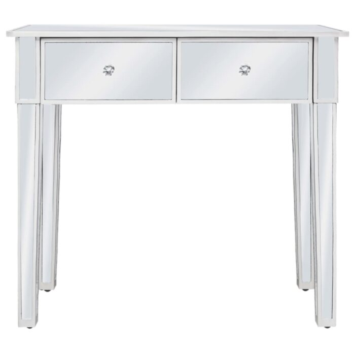 Coiffeuse miroir avec tabouret MDF et verre – Image 12