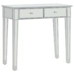 Coiffeuse miroir avec tabouret MDF et verre – Image 4