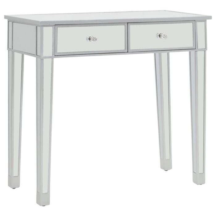 Coiffeuse miroir avec tabouret MDF et verre – Image 4