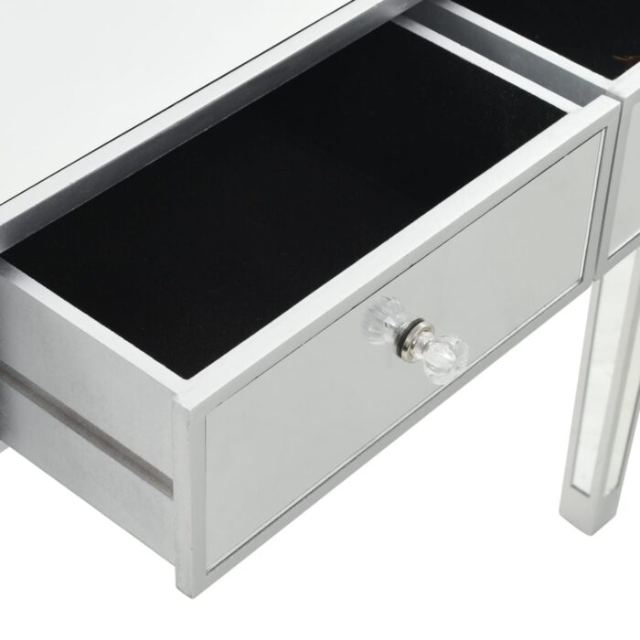 Coiffeuse miroir avec tabouret MDF et verre – Image 6