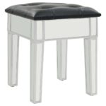 Coiffeuse miroir avec tabouret MDF et verre – Image 7