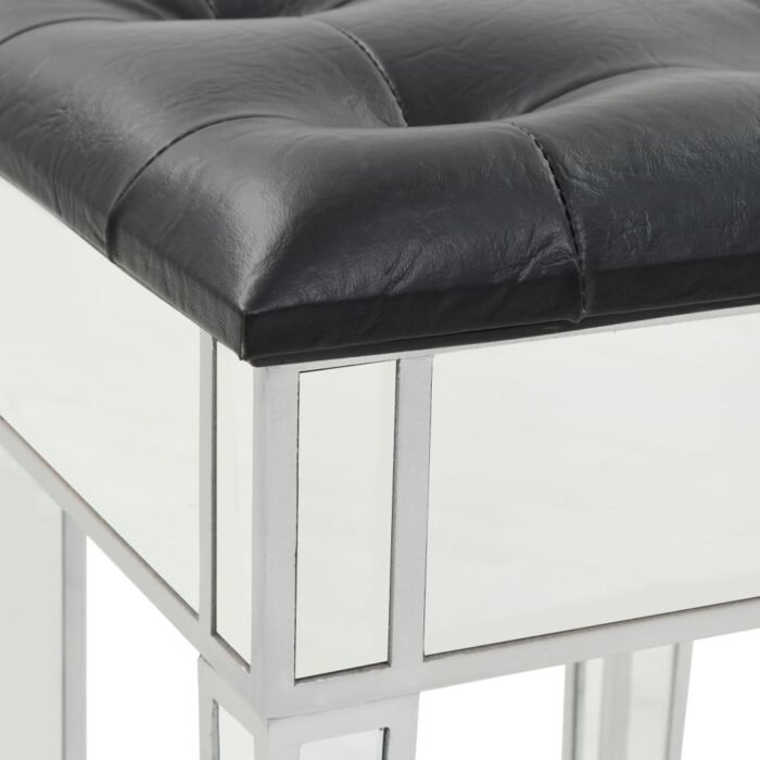 Coiffeuse miroir avec tabouret MDF et verre – Image 9