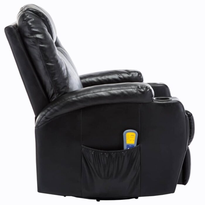 Fauteuil à bascule de massage Noir Similicuir – Image 2