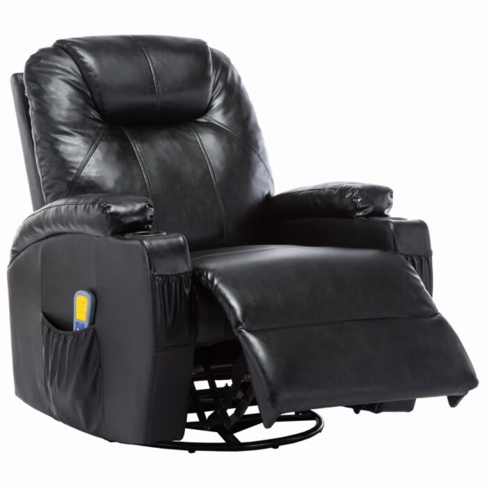 Fauteuil à bascule de massage Noir Similicuir – Image 3