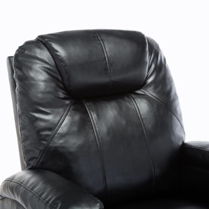 Fauteuil à bascule de massage Noir Similicuir – Image 7