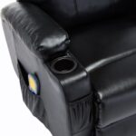 Fauteuil à bascule de massage Noir Similicuir – Image 8
