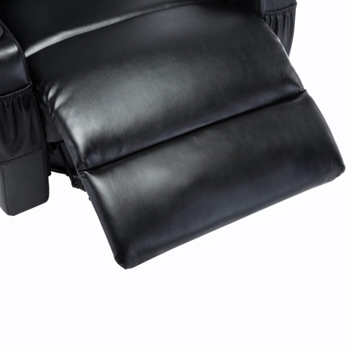 Fauteuil à bascule de massage Noir Similicuir – Image 9