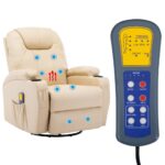 Fauteuil à bascule de massage Crème Similicuir – Image 10