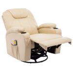 Fauteuil à bascule de massage Crème Similicuir – Image 4