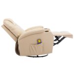Fauteuil à bascule de massage Crème Similicuir – Image 5