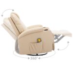 Fauteuil à bascule de massage Crème Similicuir – Image 6