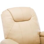 Fauteuil à bascule de massage Crème Similicuir – Image 7
