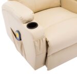 Fauteuil à bascule de massage Crème Similicuir – Image 8