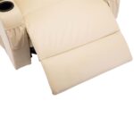 Fauteuil à bascule de massage Crème Similicuir – Image 9