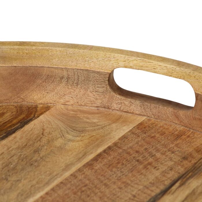 Table basse Bois de manguier massif et acier 50x40 cm – Image 4