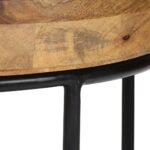 Table basse Bois de manguier massif et acier 50x40 cm – Image 5