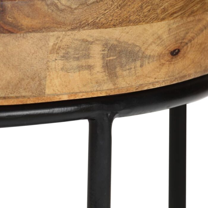 Table basse Bois de manguier massif et acier 50x40 cm – Image 5