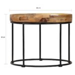 Table basse Bois de manguier massif et acier 50x40 cm – Image 7