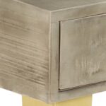 Table console Bois de manguier Gris avec laiton 110x35x76 cm – Image 4