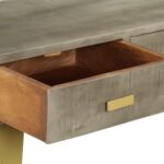Table console Bois de manguier Gris avec laiton 110x35x76 cm – Image 7