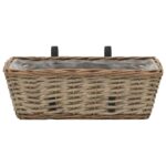 Jardinière de balcon 2 pcs Osier avec doublure en PE 40 cm – Image 3