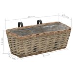 Jardinière de balcon 2 pcs Osier avec doublure en PE 40 cm – Image 5
