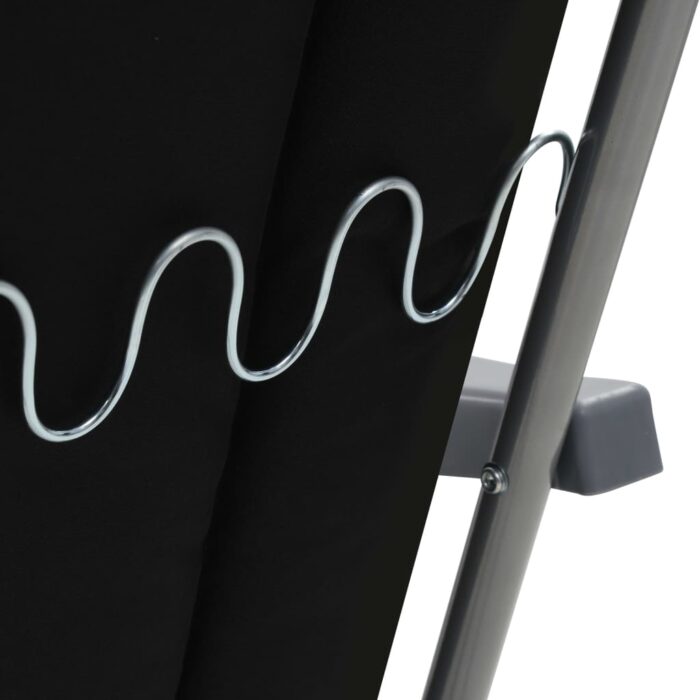 Chaises pliables de jardin avec coussins lot de 2 Noir – Image 8