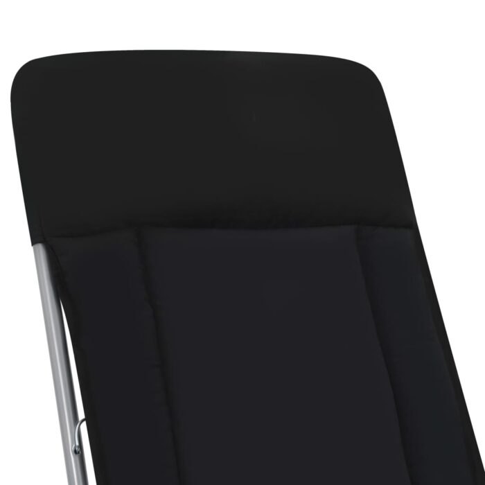 Chaises pliables de jardin avec coussins lot de 2 Noir – Image 9