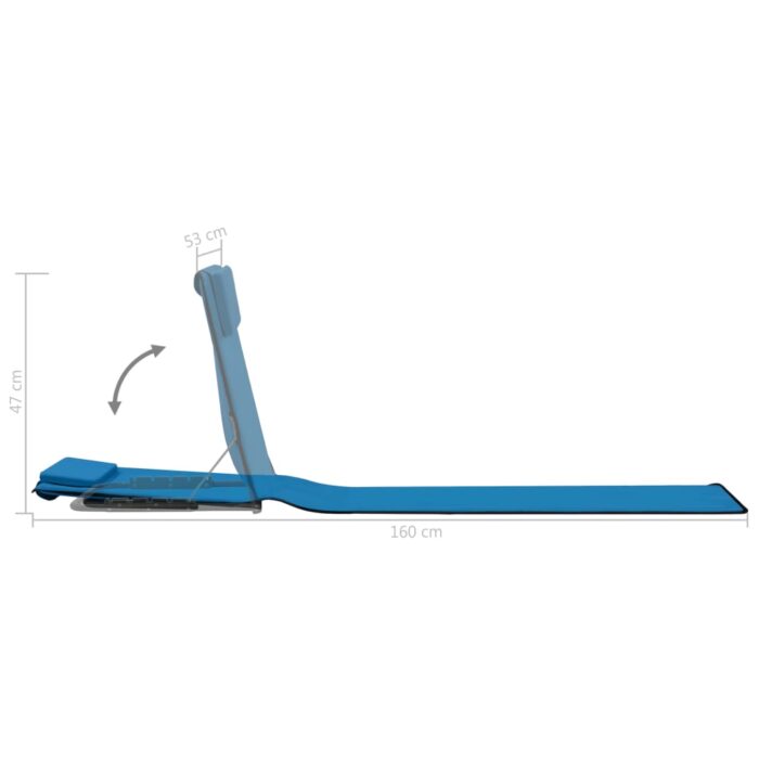 Tapis de plage pliables 2 pcs Acier et tissu Bleu – Image 11
