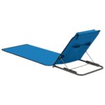 Tapis de plage pliables 2 pcs Acier et tissu Bleu – Image 3