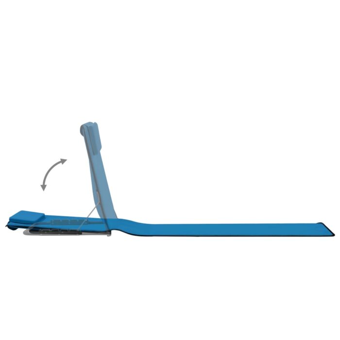 Tapis de plage pliables 2 pcs Acier et tissu Bleu – Image 5
