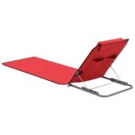 Tapis de plage pliables 2 pcs Acier et tissu Rouge – Image 3