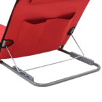 Tapis de plage pliables 2 pcs Acier et tissu Rouge – Image 4