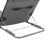 Tapis de plage pliables 2 pcs Acier et tissu Gris – Image 4